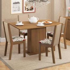 Sala de Jantar Talita Mesa Tampo Madeira 4 Cadeiras Madesa