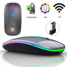 Mouse Sem Fio 2.4 ghz Optico Recarregável Gamer USB Led Rgb Wirelles U