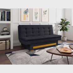 Sofa Cama Suede 2 Lugares com Baú Berilo Espresso Móveis