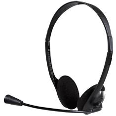 Headset com Microfone Bright 0010 Preto, Prata e Preto