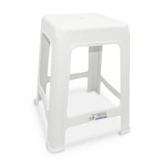 Banqueta Branca Plástico Multiuso Rsistente - INJEPLASTEC