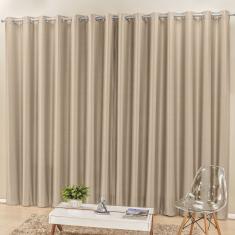 Cortina Madri Para Trilho Suisso Max Tecido Semi Blackout 4,00M X 2,50M - Bege