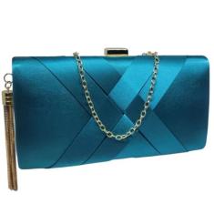 Bolsa Feminina Clutch De Festa Cetim Fecho Metal Dourado - Lika Bijute