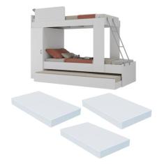 Treliche com Colchão Incluso e Barra de Proteção Multimóveis Branco/La