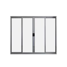 Janela 4 Folhas De Correr S/ Grade 1,00 X 1.50 Alumínio Brilhante Linha Modular - Hale