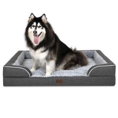 Casa Paw Cama ortopédica XXL para cães, impermeável com espuma viscoelástica para cães de tamanho extra grande, 133 x 106 cm, fundo antiderrapante e sofá-cama de espuma de ovo com capa removível
