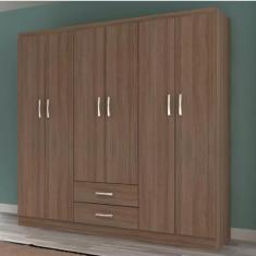 Guarda Roupa Casal Atalaia 6 Portas de Bater 2 Gavetas MDP Demolição Evidência Móveis