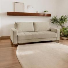 Sofá Living 3 Lugares em Linho Orion Bege Médio - Castellar Móbile