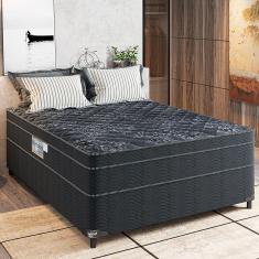 Cama Box Casal Portobel + Colchão Diplomata com Espuma D-45 65x138x188cm - Preto