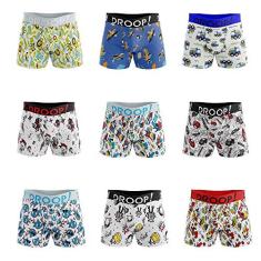 Kit 12 Cuecas Infantil Boxer Droop! - Lindas Tamanho:GG;Cor:PRETO