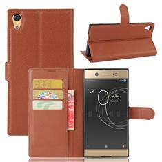 Capa para Sony Xperia XA1 Ultra, capa carteira flip de couro PU premium com compartimento para cartão, suporte e fecho magnético [capa interior à prova de choque de TPU] Compatível com Sony Xperia XA1
