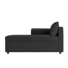 Recamier Divã Londres 140cm Suede Preto - Inova Decor - Inova Decoraçõ