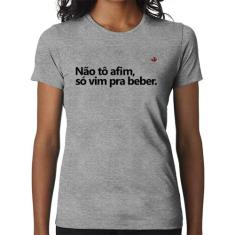 Baby Look Não tô afim, só vim pra beber - Foca na Moda, Cinza, GG