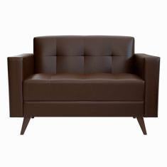 Sofá 2 Lugares Vitrola Revestimento Sintético Café 123 cm