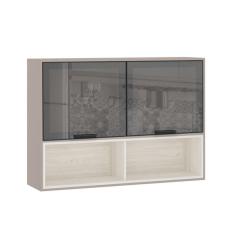 Armário Aéreo 120cm 2 Portas com Vidro Reflecta Stylo Luciane Móveis