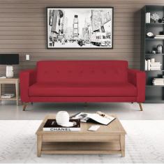 Sofá 3 Lugares 200cm Marisa Suede Yescasa Vermelho