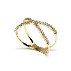 Anel em ouro 18k X - Elegancy Joias, 9