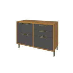 Gabinete p/Pia Cozinha Balcão Baronesa c/4Gavetas e 1 Portas Basculant