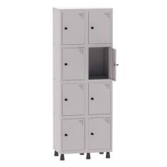 Armário Guarda Volume Locker Roupeiro 2 Vãos 8 Portas Aço GRP502/8 Cin