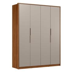 Guarda Roupa Casal 4 Portas E 3 Gavetas Attore Nogueira nude Prime Tx