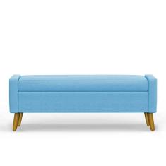 Recamier Bau Londres 1,60m Suede Azul Turquesa - Clique Decor
