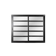 Janela De Aluminio De Correr 100x100cm 2 Folhas Com Vidro Liso Esquadrisul Preto