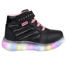 Tênis de Led Infantil Pampili Liz Luz 682.046 Cano Médio-Feminino