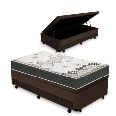 Cama Box Baú e Auxiliar Solteiro + Colchão de Espuma D33 - Gazin - Iso 3000 88cm