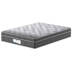 Colchão de Casal Probel Village D28 com Molas Ensacadas e Pillow Euro 30x138x188cm - Branco/Preto
