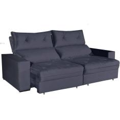 Conjunto De Estofados Rubi Sofá Retrátil Bom Pastor Cinza