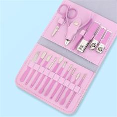 Cortador de unhas conjunto de cortador de unhas conjunto de 16 peças conjunto de cortador de beleza alicates de beleza conjunto de ferramentas de arte do prego ferramentas de corte, roxo