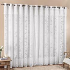 Cortina 4 Mts Sala Quarto Luna Renda Para Trilho Comum Baratissima Branca