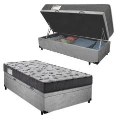 Cama Box Baú Solteiro Suede + Colchão De Espuma D33 - SerenePrime - 88