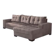 Sofá 5 Lugares Dijon com Chaise Direito Suede Mojave
