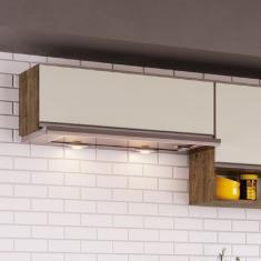 Armário Aéreo Para Cozinha 1 Porta Basculante Athena Irm Móveis Itaúba/off White