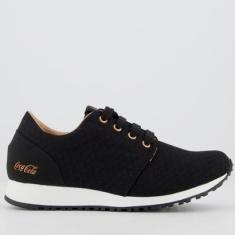Tênis Coca Cola Sense II Feminino Preto e Branco-Feminino