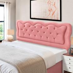 Cabeceira de Cama Box Madeira Estofada Casal Sofia - D'Julia, Rosa