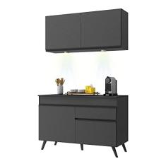 Armário de Cozinha Compacta 120cm com Leds Veneza Up Multimóveis V2012 Preto