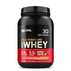 Optimum Nutrition Gold Standard 100% Whey Protein em pó, morango banana, 900g (a embalagem pode variar)