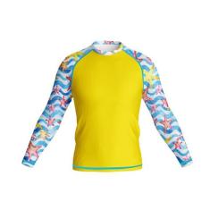 Camisa Longa Infantil Verão Estampada Moda Praia Uv 50 Am - Fantasia B