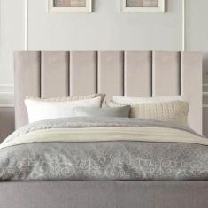 Cabeceira Estofada Cama Box King 195 cm Sophia Carla Veludo - Tatite D