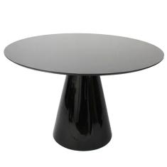 Mesa De Jantar Cone Redonda 90 Cm Laqueada Cor Preto