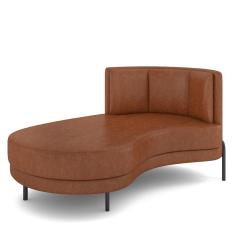 Sofá Chaise Longue Living Lucca Esquerdo D02 Couríssimo Marrom B-38