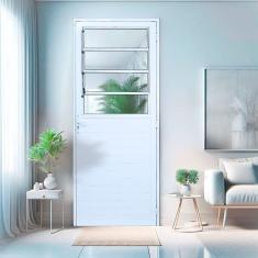 Porta Basculante Lambril Alumínio 2,10 X 70 Lado Direito Branco Branco