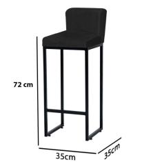 Kit 06 Banqueta Alta Ferro Preto Preto