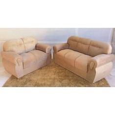 Jogo de Sofá de 2 e 3 Lugares Brasil/Viena Bege Liso