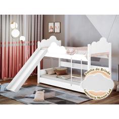 Beliche Solteiro Erika Nuvem com Escorregador Branco Acompanha Luminária Led