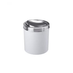 Lixeira Com Tampa Basculante Inox 19,5 X 20 X 22,4 Cm 5,4 L Branco Coza