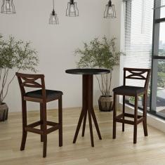 Conjunto Bistrô 1 Mesa 2 Banquetas Copacabana Capuccino