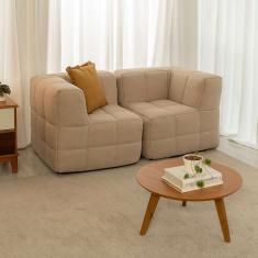 sofá guldi popup com 2 módulos canto linho bege